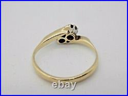 Vintage/antique English 9ct Gold Dual Diamond Ring. Size Q-r
