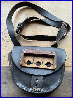 Vintage/antique English Leather Tradesmans Money Ticket Bag Wilsons Dalkeith