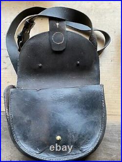 Vintage/antique English Leather Tradesmans Money Ticket Bag Wilsons Dalkeith