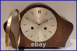 Vintage c1960's English Smiths Oak Cased Chiming Mantel Clock (Fully Serviced)