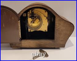 Vintage c1960's English Smiths Oak Cased Chiming Mantel Clock (Fully Serviced)