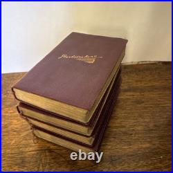 Vintage charles dickens book collection antique leather bound 4 gilt pre 1911