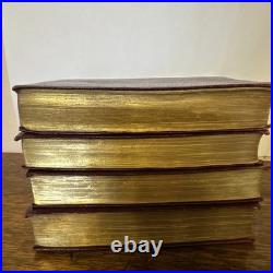 Vintage charles dickens book collection antique leather bound 4 gilt pre 1911