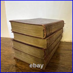 Vintage charles dickens book collection antique leather bound 4 gilt pre 1911