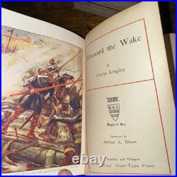 Vintage charles dickens book collection antique leather bound 4 gilt pre 1911