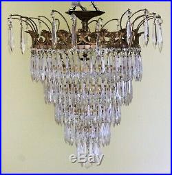 Vintage crystal icicle chandelier