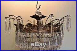 Vintage crystal icicle chandelier