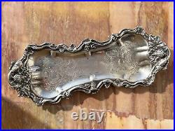 Vintage english silver serving platter with hallmarks vintage trinket plate