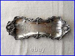 Vintage english silver serving platter with hallmarks vintage trinket plate