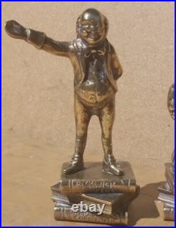 Vintage old Antique Brass David Copperfield Pickwick Papers Charles Dickens pair