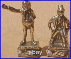 Vintage old Antique Brass David Copperfield Pickwick Papers Charles Dickens pair