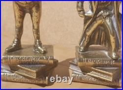 Vintage old Antique Brass David Copperfield Pickwick Papers Charles Dickens pair
