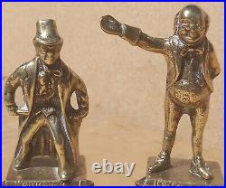 Vintage old Antique Brass David Copperfield Pickwick Papers Charles Dickens pair