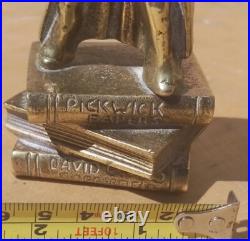 Vintage old Antique Brass David Copperfield Pickwick Papers Charles Dickens pair