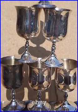 Vintage old Antique silver plated Goblet 6 pairs 5 (10) Decorative Display wedd