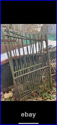 Vintage reclaimed old heavy duty antique wrought iron gates, hand made