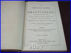 Vtg 1886 Lot 3 Complete Works of Shakespeare Histories Tradegies Comedies Books