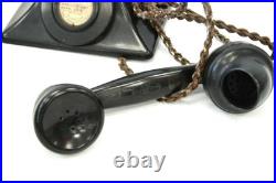 Vtg 1930's BLACK BAKELITE English Made Internal TELEPHONE 9 x 5 x 5 -L52