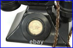 Vtg 1930's BLACK BAKELITE English Made Internal TELEPHONE 9 x 5 x 5 -L52