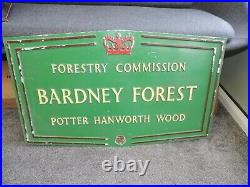 Vtg 1950s Forestry Commission Cast Aluminium Sign Bardney FOREST (Lincolnshire)