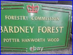 Vtg 1950s Forestry Commission Cast Aluminium Sign Bardney FOREST (Lincolnshire)