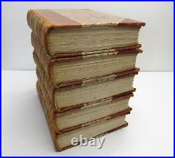 Vtg Set of 5 Books Works of Edgar Allan Poe Jefferson Press Vol. I X Leather