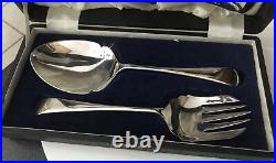 Vtg Walker & Hall Old English Silver Plate Serving Set Salad Cake Pastry Servers