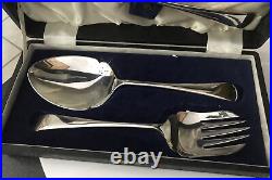 Vtg Walker & Hall Old English Silver Plate Serving Set Salad Cake Pastry Servers