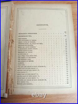WILLIAM SHAKESPEARE'S COMPLETE WORKS in One Volume New York Antique Vintage C. 19