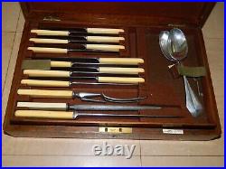 Walker & Hall 43pce Vintage English Pattern Cutlery Set Sheffield Silver Plate