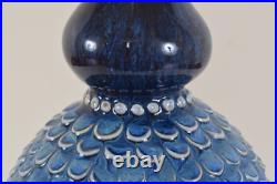 William Barnes Studio Art Pottery Fish Scale Flambe Vase English Vintage Antique