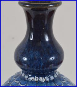 William Barnes Studio Art Pottery Fish Scale Flambe Vase English Vintage Antique