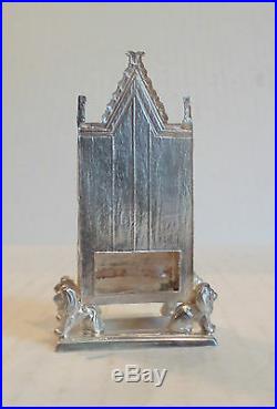 Wonderful Vintage English Sterling Silver Miniature Throne Chair / Hall Seat