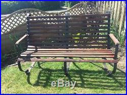 Wrought iron garden bench, heavy vintage